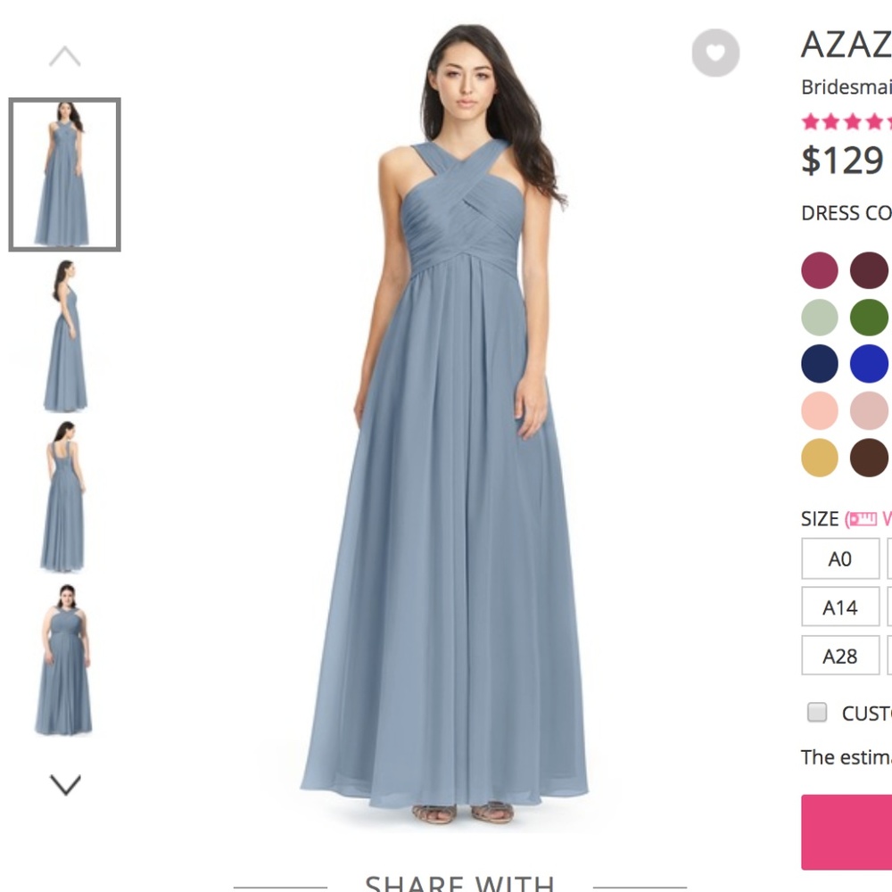 AZAZIE Bridesmaid Dress Kaleigh in Dusty Blue